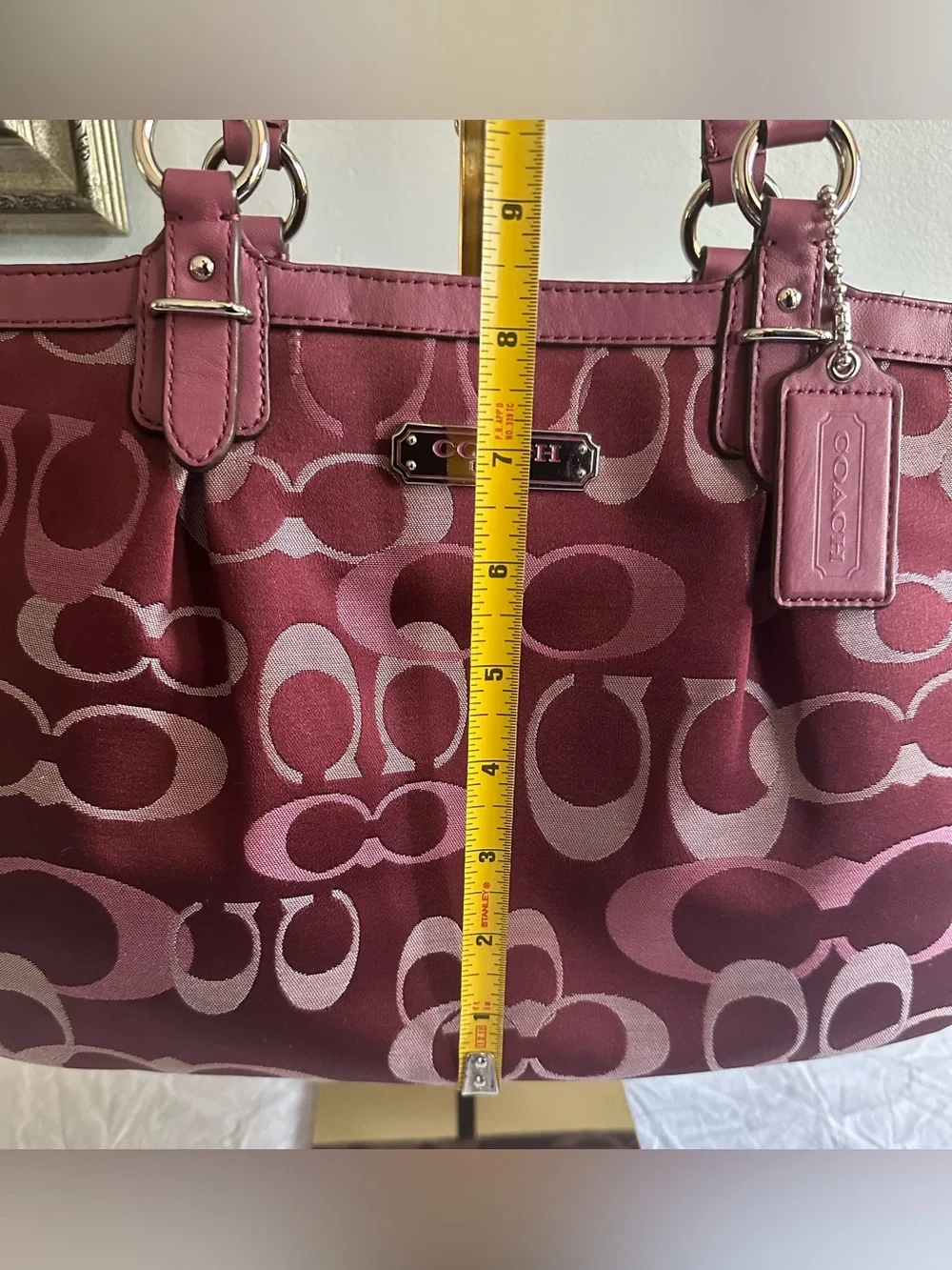 Coach Pink Gallery Optic Signature Y2K Tote